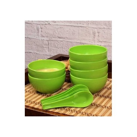 Green Soup Bowl Set